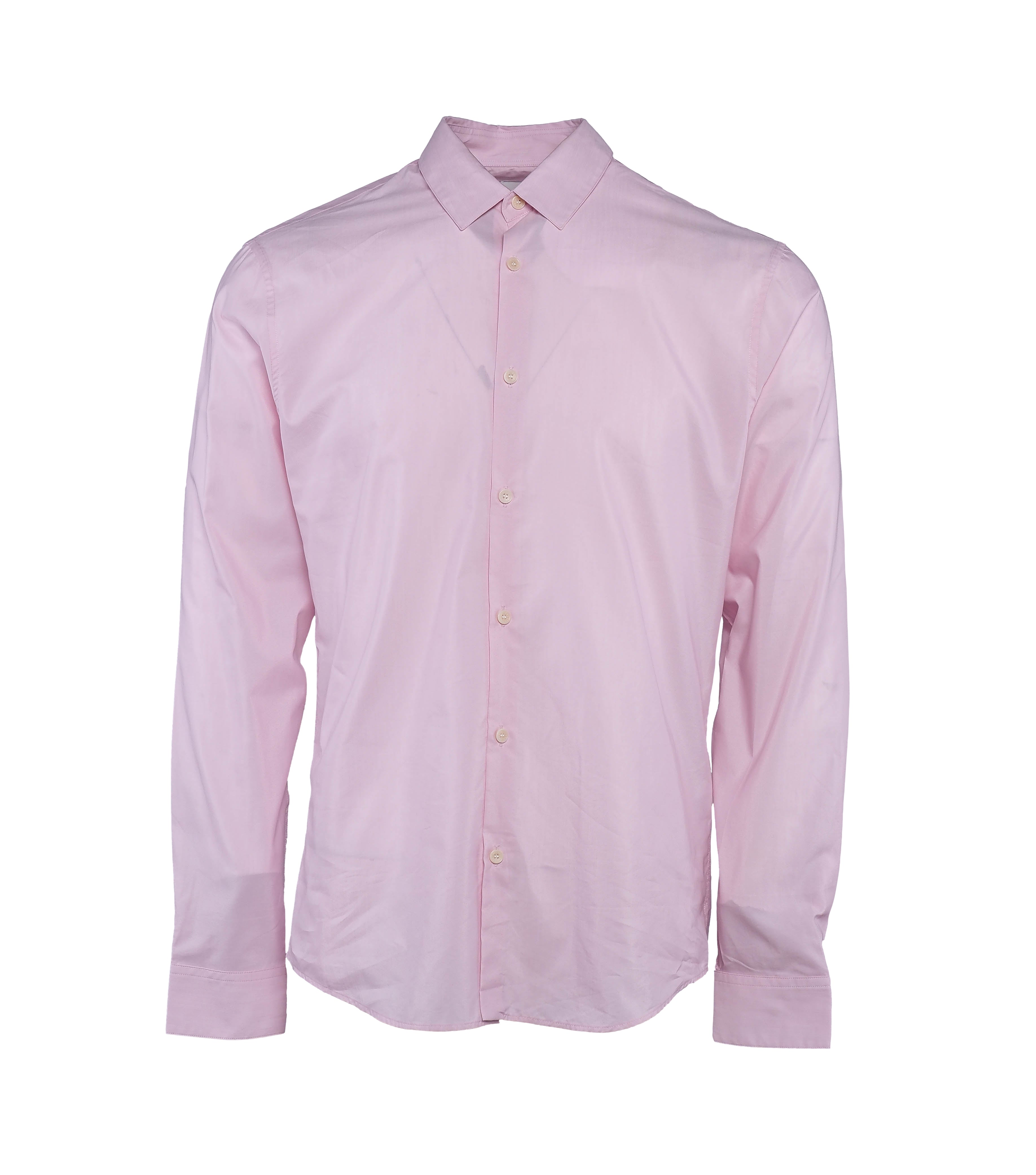 Sandro Men's Pink Long Sleeve Plain Shirt Size S SHPCM00113