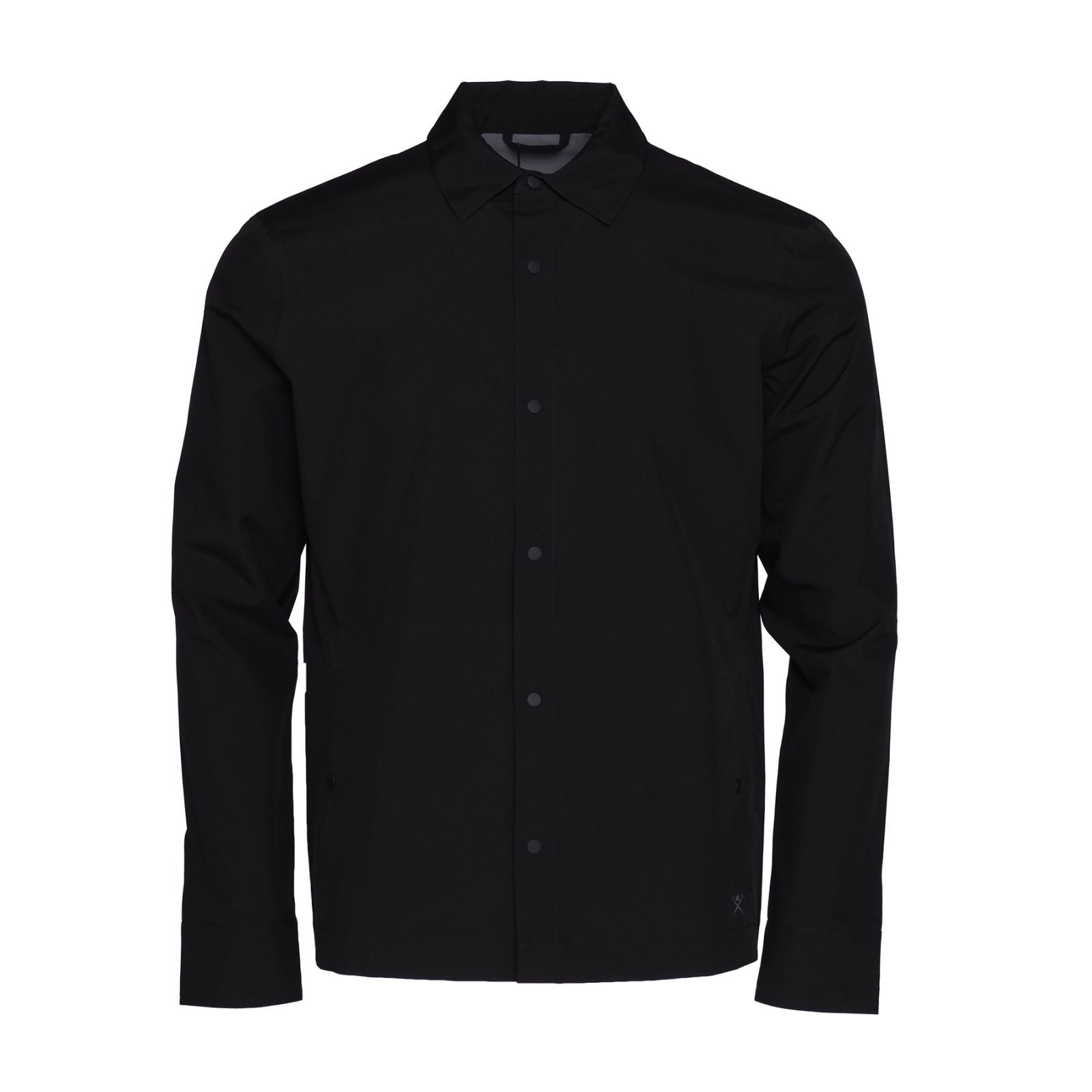 Hackett Mens Tech Shirt Jacket Black Lightweight Button Up S Spring