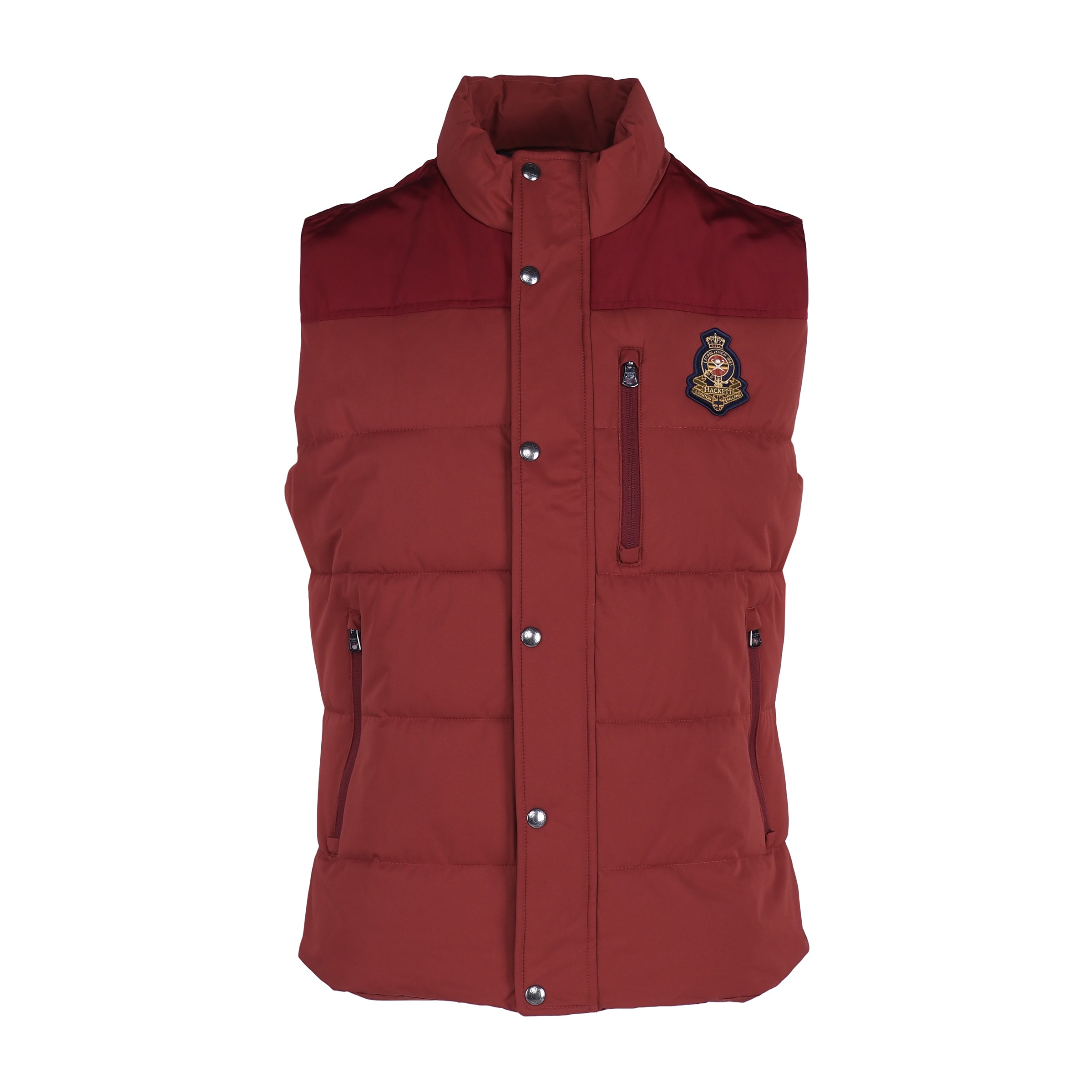 Hackett London Men's Red Vest Size M Badge Gilet HM402823