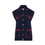 Sandro Women's Blue Knitted Vest Size 34 FR 6UK 2 US SFPCA00546