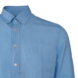 Hackett London Men's Blue Slim Fit Linen Blend Shirt Size M HM309530