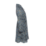 Maje Blaues, kurzes Chiffonkleid mit Blumenmuster für Damen, Größe 34 FR, 6 UK, 2 US, MFPRO01954