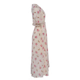 Maje Women's Ecru V-Neck Floral Long Dress Size 38 FR 10 UK 6 US MFPRO01527