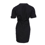 Sandro Paris Women's Black V-Neck Cotton Linen Short Dress Size 34 XS 6 R20627E