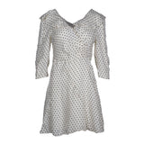 Sandro Damenkleid, weiß, aus einer Mischung aus „ Seide “, mit Polka-Dots, Größe 34 FR, 6 UK, 2 US, SFPRO02617