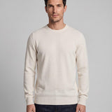 Hackett London Men's Ecru Knit Crew Neck Textured Cotton Sweater Size L HM702815