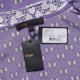 Maje Women's Purple Guipure Collar Viscose Shirt Size 36 FR 8 UK 4 US MFPCM00212