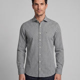 Hackett London Herren-Langarm-Shirt aus grünem Gingham-Stoff „ Baumwolle “ Bluse Hemdbluse , Größe S, HM308859