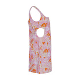 Maje Women's Pink Cut Out Floral Short Dress Size 38 FR 10 UK 6 US MFPRO02363