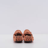 Tod's Women's Pink Suede Heaven Logo Moccasins Size 35.5 EU 3.5 UK 5.5 US