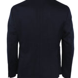 Hackett London Men's Navy Herringbone Knit Wool Blend Jacket Size 42 R HM443026