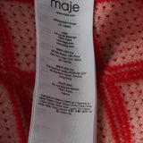 Maje Women's Red Knit Rhinestone Short Dress Size 36 FR 8 UK 4 US MFPRO02207