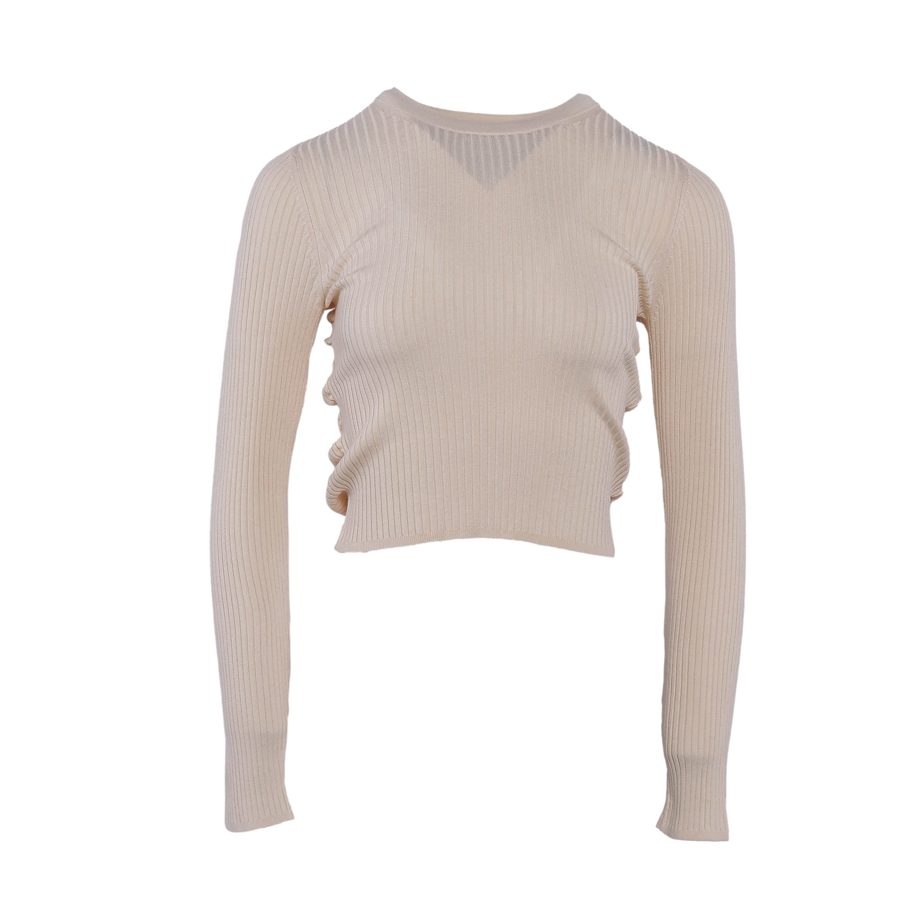 Sandro Women's Ecru Silk Blend Open Back Sweater Size 36 FR 8 UK 4 US SFPPU01621