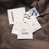 Sandro Paris Men's Khaki Virgin Wool Blend Overshirt Jacket Size XL SHPBL00963