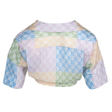 Sandro Paris Women's Multicoloured Cropped Linen Blend Shirt Size 0 XS UK 6