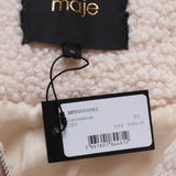 Maje Women's Ecru High Neck Faux Fur Jacket Size 34 FR 6 UK 2 US MFPOU00961