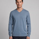 Hackett London Men's Blue Knit V-Neck Cashmere Blend Sweater Size 3XL HM702784