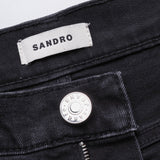 Sandro Paris Damenjeans, grau, gerader Schnitt, unversäuberte Säume, Größe 34 XS, 6 SFPJE00168