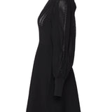 Sandro Women's Black Pointelle Knit Short Dress Size 38 FR 10 UK 6 US SFPRO01977
