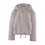 Sandro Women's Ecru Faux Fur Overcoat Coat Size 38 FR 10 UK 6 US SFPOU00197