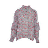 Maje Women's Multicolor Floral Long Sleeve Blouse Size 38 FR 10UK 6US MFPTO00551