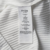 Maje Women's White Ribbed Mock Neck Top Size 38 FR 10 UK 6 US MFPTS00687