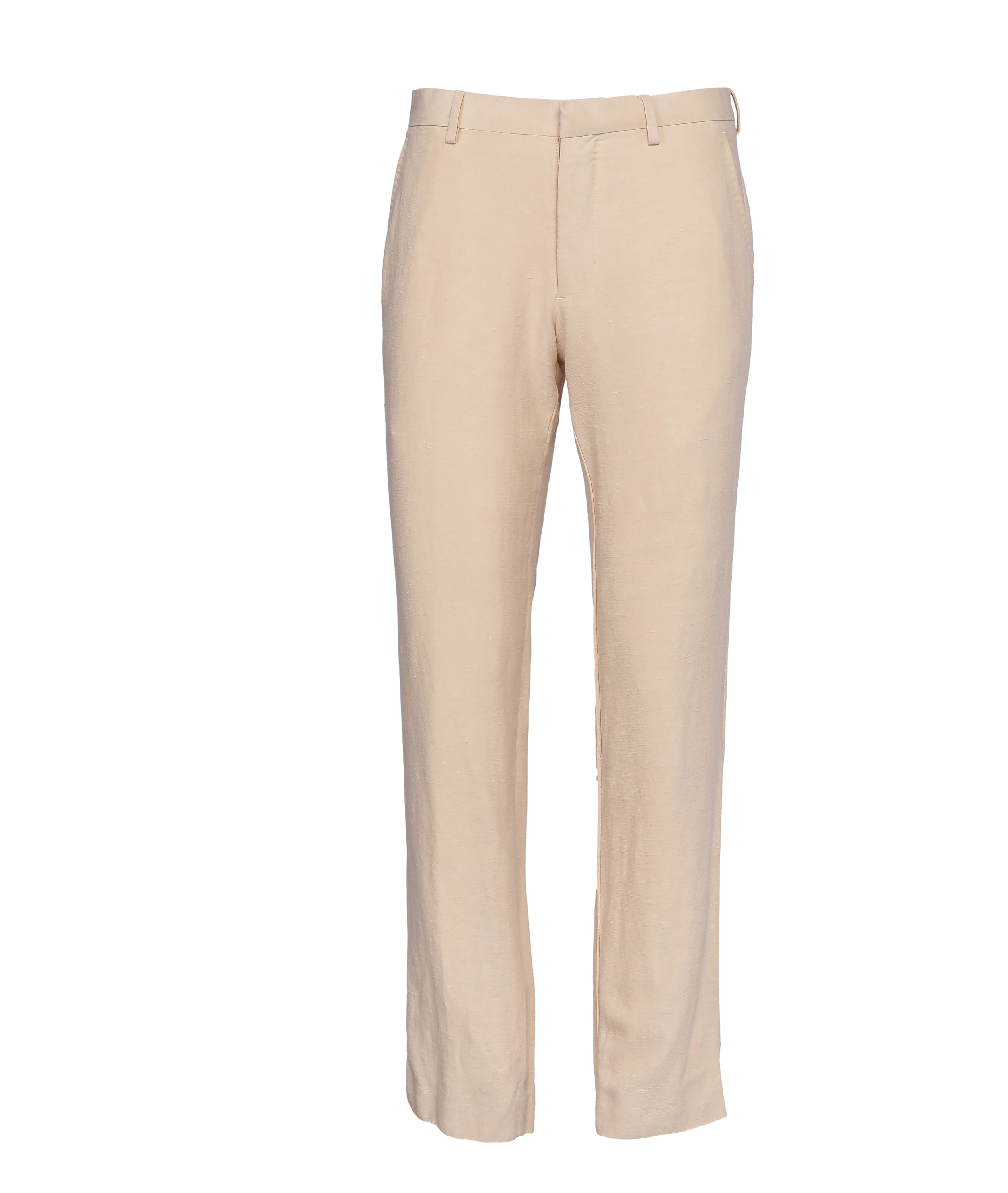Sandro Men's Beige Linen Blend Straight Suit Trousers Size 42 SHPPA01342