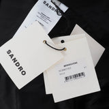Sandro Women's Black Wool Blend Long Coat Size 40 FR 12 UK 8 US SFPOU00582
