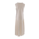 Sandro Women's Beige Knit Beaded Long Dress Size 42 FR 14 UK 10 US SFPRO03404