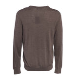 Hackett London Brauner Pullover mit V-Ausschnitt aus 100 % Merino- Wolle , Größe XL, HM702636