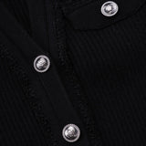 Maje Women's Black Knitted Shiny Trim Cardigan Size 36 FR 8 UK 4US MFPPU00528