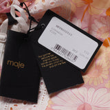 Maje Rosa Kurzarmkleid aus Seidenmischung mit Blumenmuster für Damen, Größe 38, FR 10, UK 6, US MFPRO02510