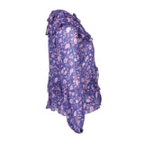 Maje Women's Purple Floral Long Sleeve Blouse Size 36 FR 8 UK 4 US MFPTO00782