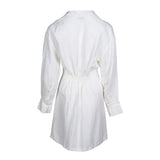 Sandro Paris Women's Ecru V-Neck Linen Blend Short Dress Size 38 10 M SFPRO01105