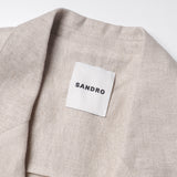 Sandro Paris Men's Beige 100% Linen Suit Jacket Size 50 FR 40 US SHPVE00607