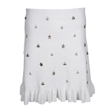 Sandro Women's White Knit Tassels Short Skirt Size 34 FR 4 UK 2 US SFPJU01013