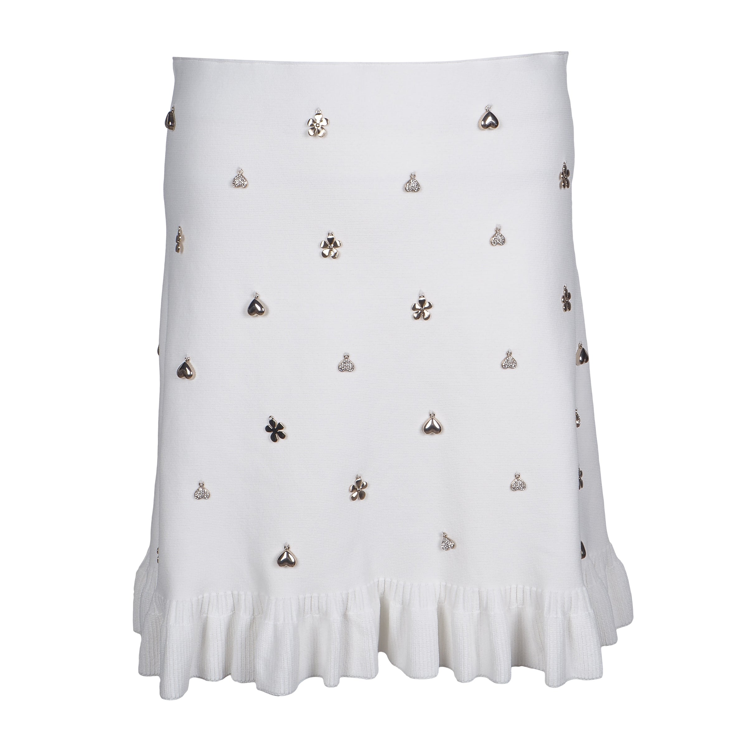 Sandro Women's White Knit Tassels Short Skirt Size 34 FR 4 UK 2 US SFPJU01013