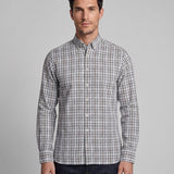 Hackett London Men's Green Check Linen Blend Slim Fit Shirt Size M HM309595