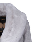 Maje Women's Grey Fur Wool Blend Long Coat Size 38 FR 10 UK 6 US MFPOU00911