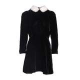 Sandro Women's Black Beaded Collar Velour Dress Size 38 FR 10 UK 6 US SFPRO03940