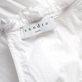 Sandro Paris Women's White Embroidered Cotton Blouse Size 40 FR 12 UK SFPTO00435