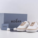 Hogan Men's White Allacciato H Forata Leather Sneakers Size 38 EU 5 UK 6.5 US