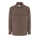 Sandro Paris Men's Khaki Virgin Wool Blend Overshirt Jacket Size XL SHPBL00963