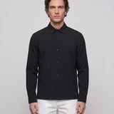 Hackett Mens Tech Shirt Jacket Black Lightweight Button Up S Spring