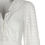 Sandro Women's Ecru Broderie Anglaise Dress Size 36 FR 8 UK 4 US SFPRO02192