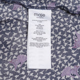 Maje Damen-Kurzkleid in Marineblau mit Smokarbeit, Größe 40, FR 12, UK 8, US MFPRO01642