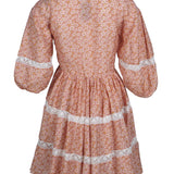 Maje Women's Pink Linen Blend Floral Short Dress Size 40 FR 12 UK 8US MFPRO02516