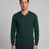 Hackett London Men's Green Knit V-Neck Wool & Silk Sweater Size XL HM702835