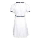Sandro Women's White Short Sleeve V-Neck Dress Size 34FR 6UK 2US SFPRO01160