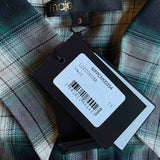 Maje Women's Green Check Cropped Cotton Shirt Size 3 L 12 MFPCM00354